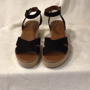 Franco Sarto sandals wedge heel size 9.5 black